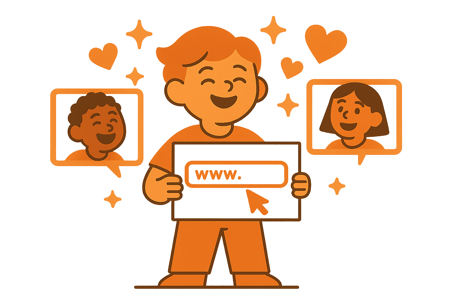 Kid sharing their project with friends reacting excitedly